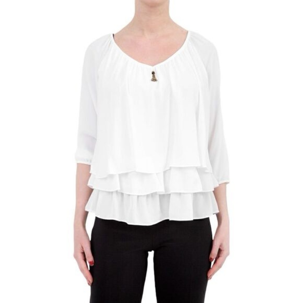 Joseph Ribkoff White Layered Blouse